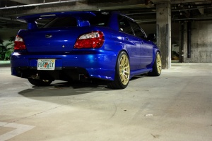 2006 Subaru Impreza with 18x9 Rota G-Force wheels