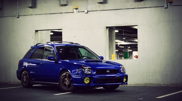 2002 Subaru Impreza with 17x7.5 Rota Grid wheels