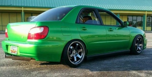 2004 Subaru Impreza with 17x9 Rota wheels
