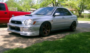 2002 Subaru Impreza with 17x9 Rota wheels