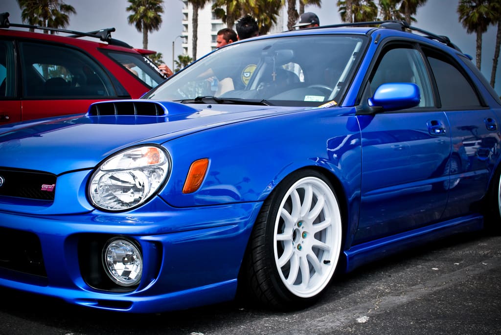 2002 Subaru Impreza WRX with 17x9 Work Emotion 11R wheels