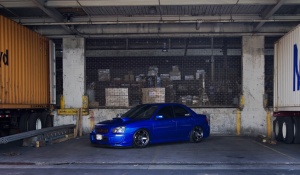 2004 Subaru Impreza with 18x9.5 Rota Grid wheels