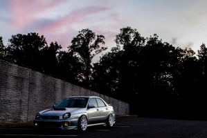 2003 Subaru Impreza with 18x9.5 Rota DPT wheels