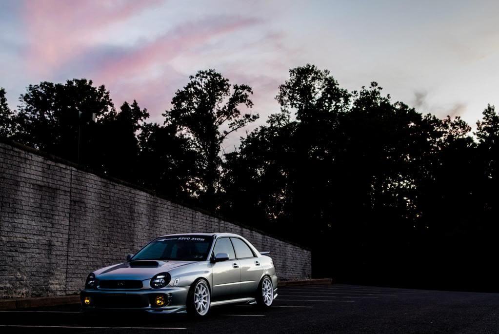 2003 Subaru Impreza with 18x9.5 Rota DPT wheels
