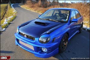 2002 Subaru Impreza with 17x9 Rota Grid wheels