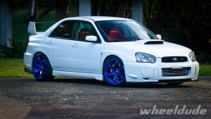 2004 Subaru Impreza WRX with 18x9.5 Rota Grid wheels