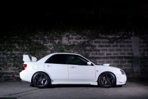 2004 Subaru Impreza with 18x10 Rota RT5 wheels