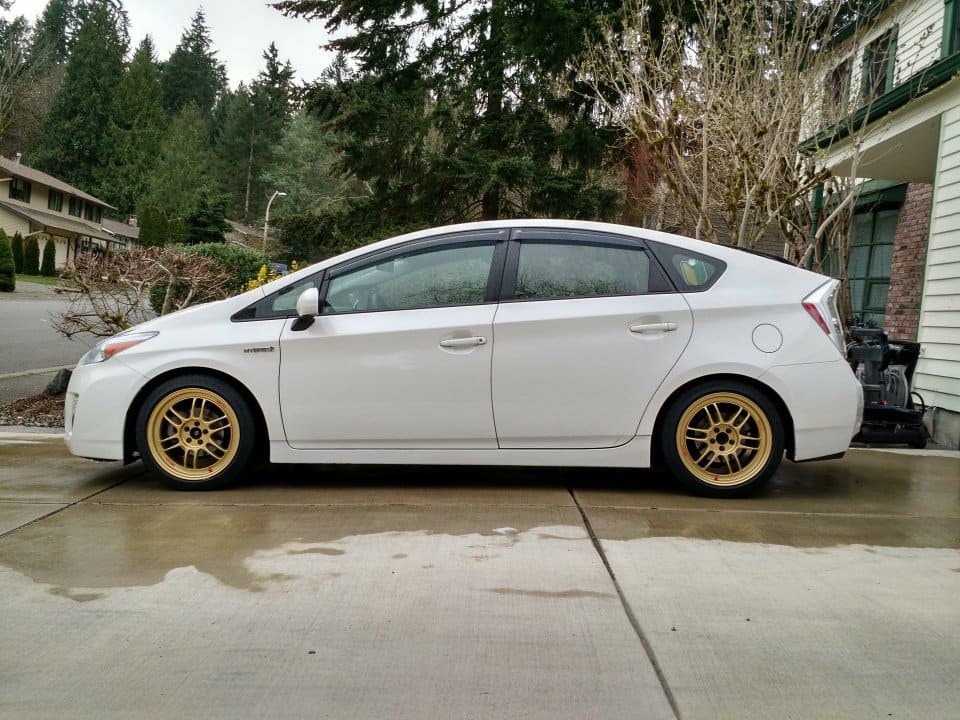 2010 Toyota Prius with 17x8 Enkei RPF1 wheels