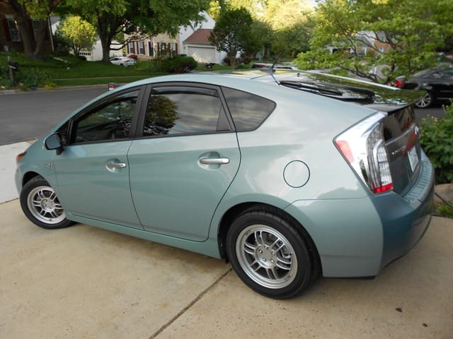 2015 Toyota Prius Plug-in with 16x7 Enkei RPF1 wheels
