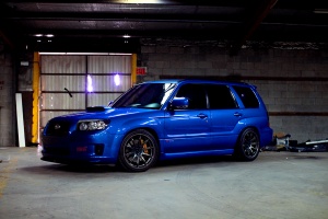 2007 Subaru Forester with 18x9.5 Rota T2R wheels