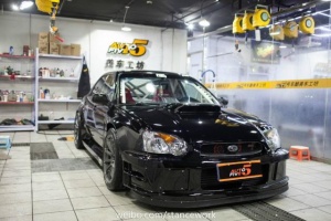 2004 Subaru Impreza with 18x10 Rota T2R wheels