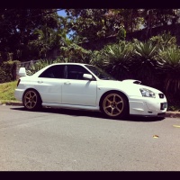 2004 Subaru Impreza with 18x9 Rota Boost wheels