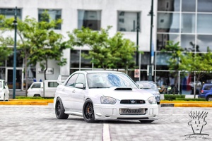 2004 Subaru Impreza with 18x10 Rota SVN-R wheels