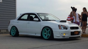 2004 Subaru Impreza with 18x10 Rota RT5 wheels