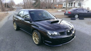 2006 Subaru Impreza with Rota T2R wheels
