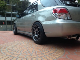 2006 Subaru Impreza with 17x9 Rota Fighter wheels