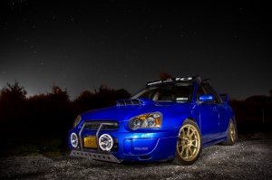 2004 Subaru Impreza with 17x8 Rota Titan wheels