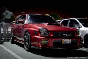 2003 Subaru Impreza with 18x8.5 Rota G-Force wheels