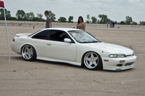 1995 Nissan S14 with 18x9 Work Euroline SL wheels