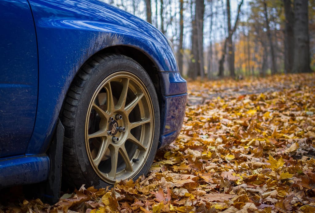 2004 Subaru Impreza with 17x8 Rota Titan wheels