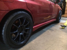 2004 Subaru Impreza with 17x9 Rota SS10 wheels