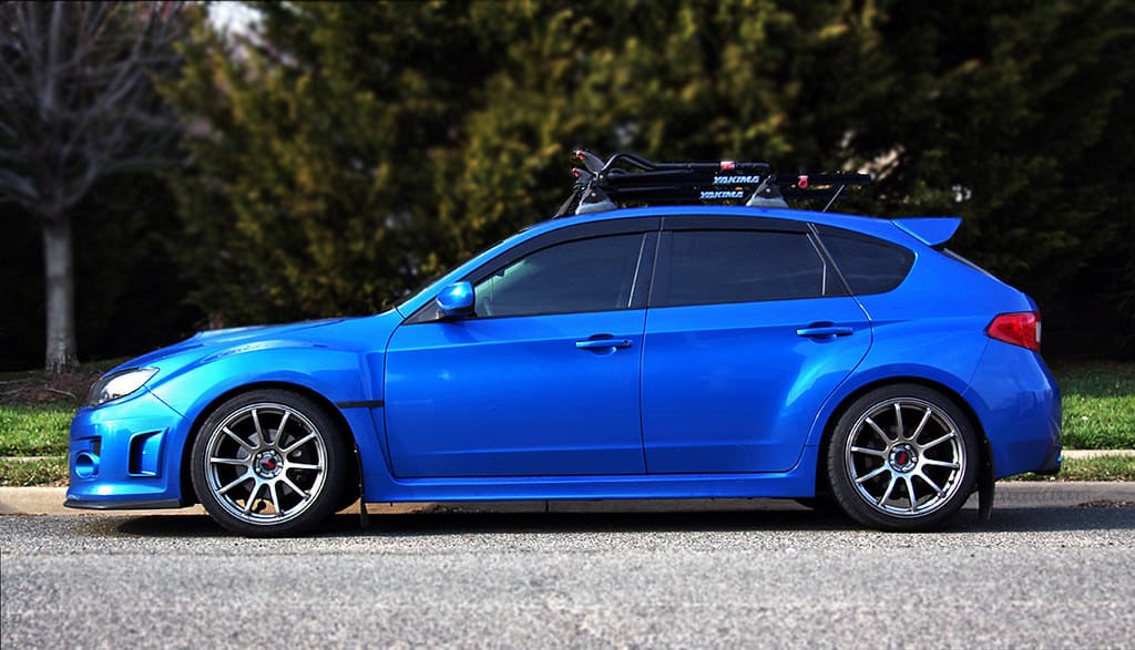 2013 Subaru Impreza WRX with 18x9 Rota G-Force wheels