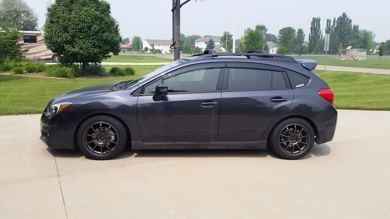2016 Subaru Impreza with 17x8 Rota G-Force wheels