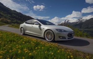 2014 Tesla Model S with 21x9 Breyton LS wheels