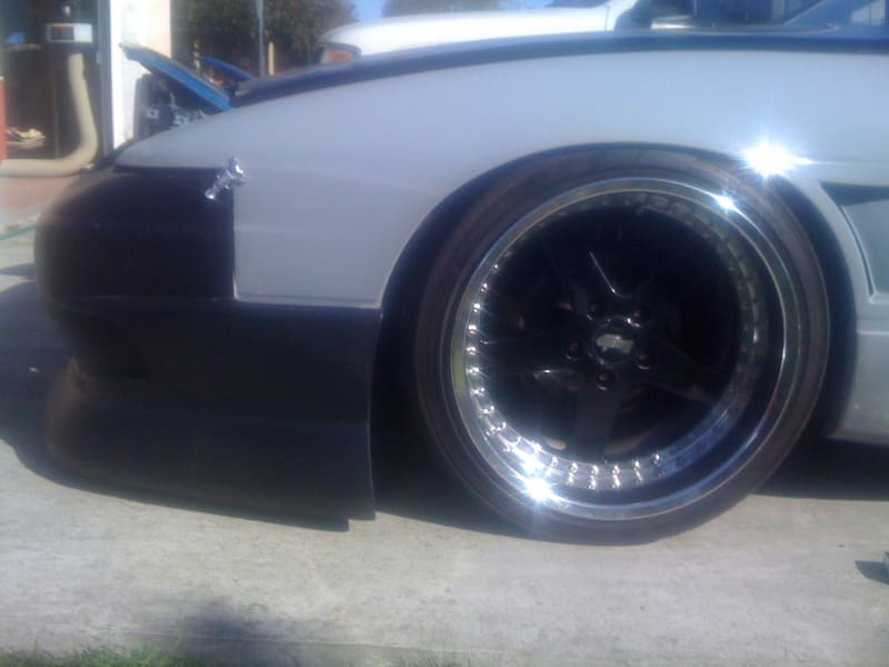 1992 Nissan S13 with 18x10.5 Work Equips wheels