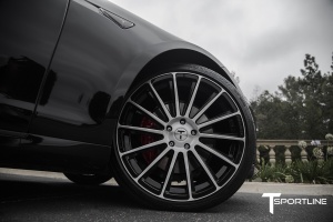 2014 Tesla Model S with 21x9 Tsportline 114 wheels