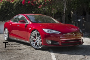 2013 Tesla Model S with 21x9 TS 117 wheels