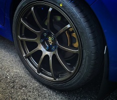 2015 Subaru WRX with 18x9 Rota G-Force wheels