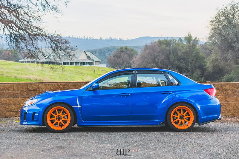 2013 Subaru Impreza with 18x9.5 Rota P1R wheels