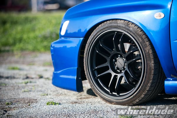 2002 Subaru Impreza WRX with 18x9.5 Rota Roku wheels