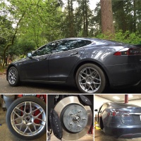 2015 Tesla Model S with 19x9 HRE FF01 wheels
