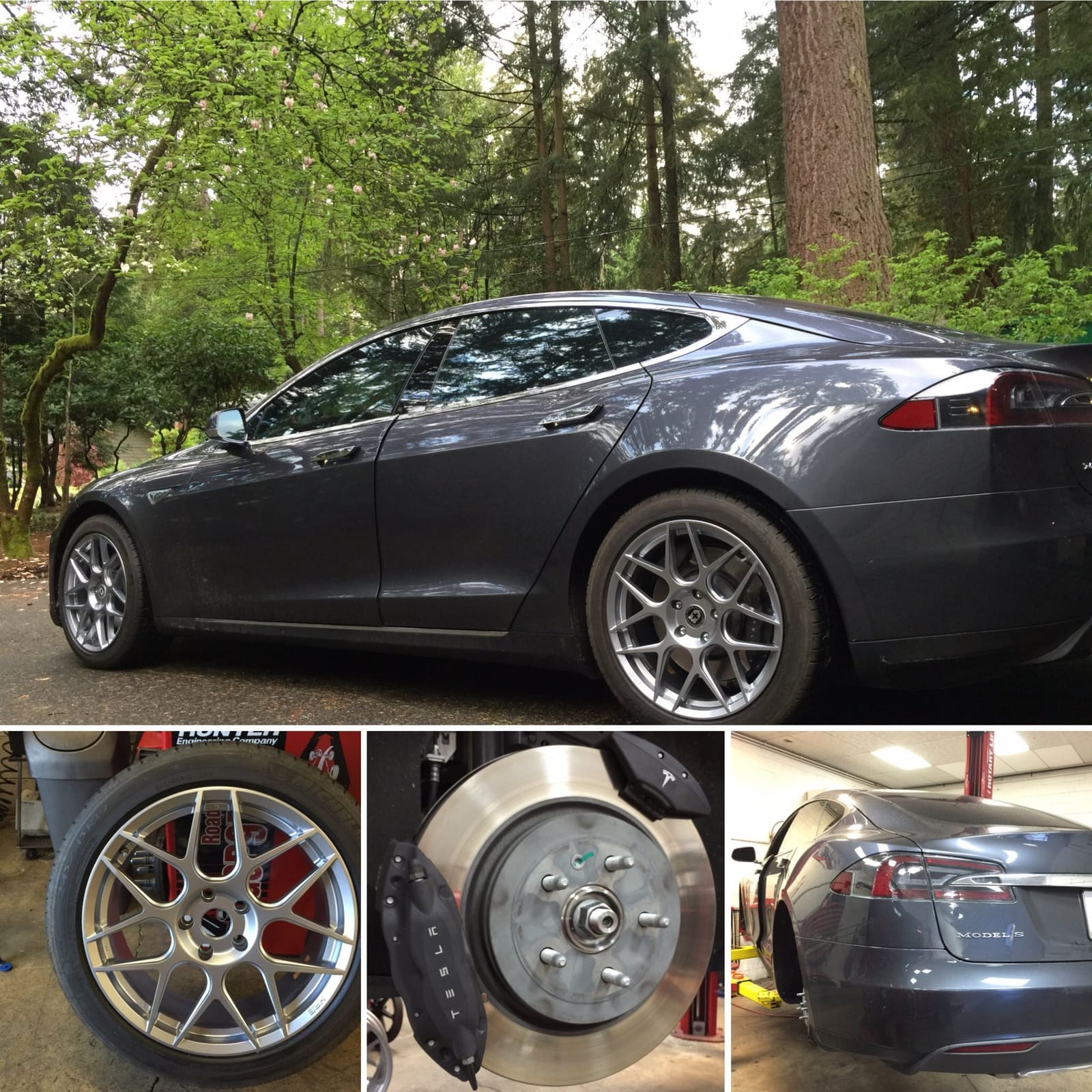 2015 Tesla Model S with 19x9 HRE FF01 wheels