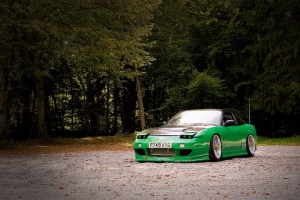 1990 Nissan S13 with 18x9 Weds Kranze Ceberus wheels