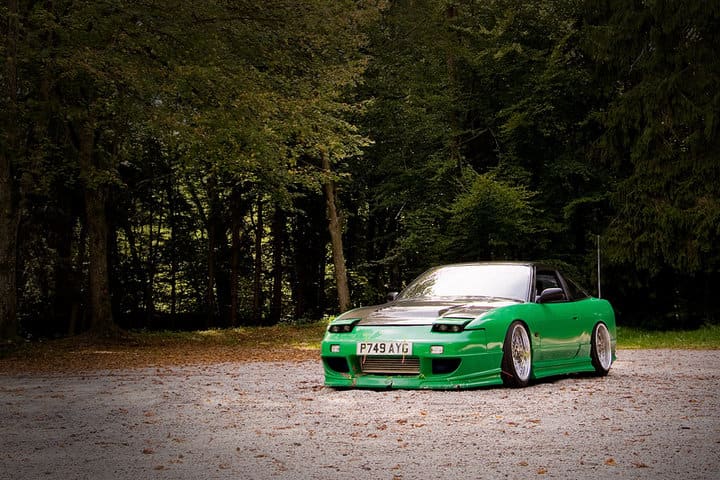1990 Nissan S13 with 18x9 Weds Kranze Ceberus wheels