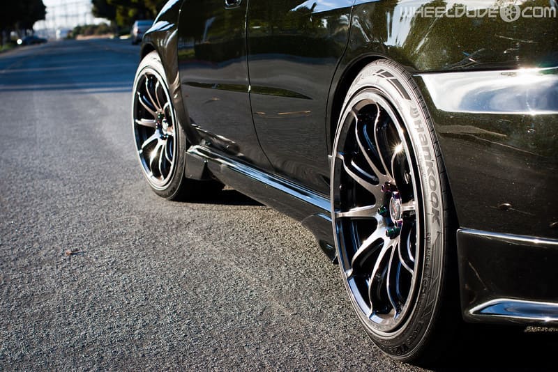2004 Subaru Impreza with 18x9.5 Rota T2R wheels