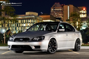 2007 Subaru Legacy with 18x9 Rota G-Force wheels