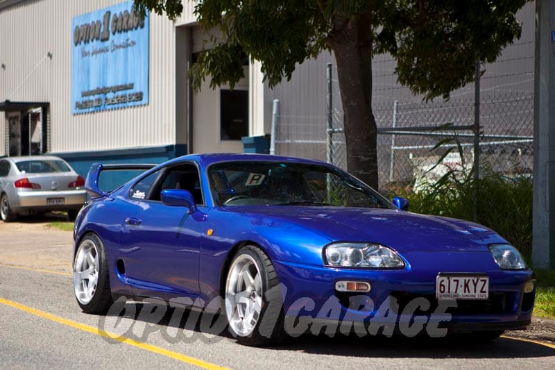 1998 Toyota Supra with 18x9.5 Rota GTR-D wheels