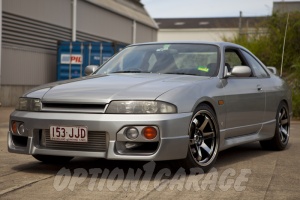 1996 Nissan R31-R34 Skyline 2dr with 18x9.5 Rota P-45R wheels