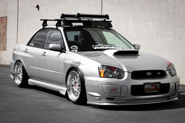 2004 Subaru Impreza with 18x9.5 Linea Corse LeMan wheels