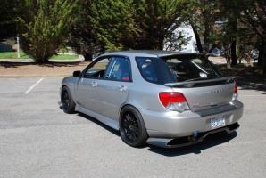 2005 Subaru Impreza WRX with 18x10 Rota SVN R wheels