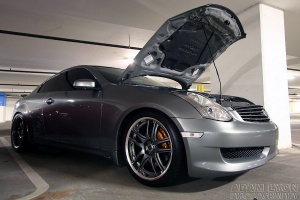 2003 Infiniti G35 with 19x9.5 Rays Engineering Volk Racing GT-V wheels