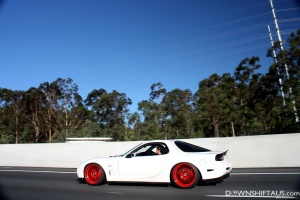 2001 Mazda RX-7 with 18x9.5 VOLK RACING CE28N wheels