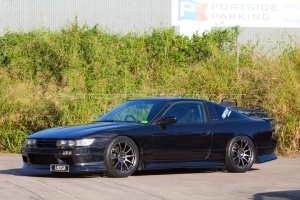 1992 Nissan S13 with 18x9 Rota G-Force wheels
