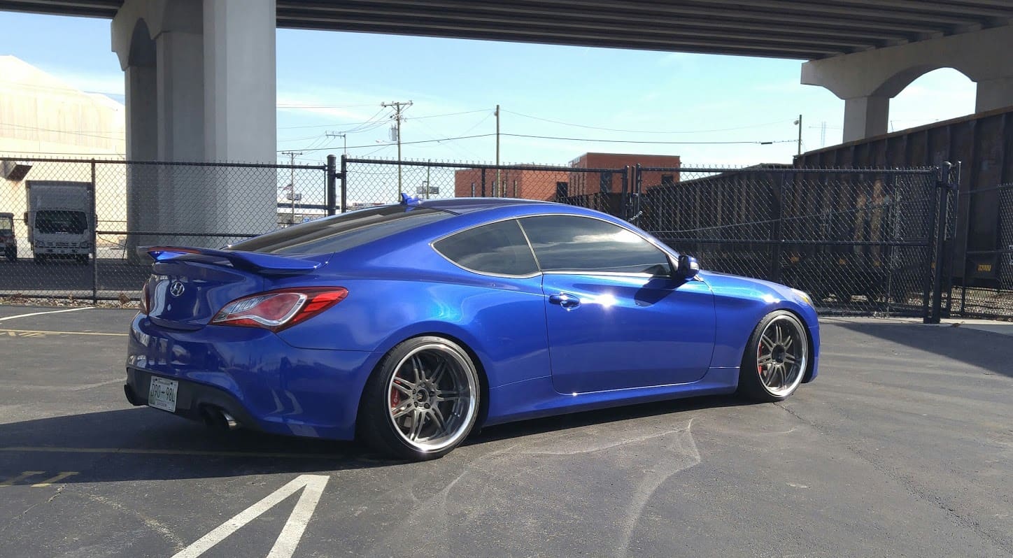 2013 Hyundai Genesis Coupe with 19x9.5 Work Varianza wheels
