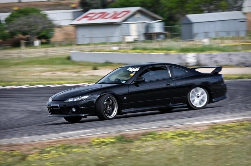 2002 Nissan S15 with 18x8 Works Meister wheels