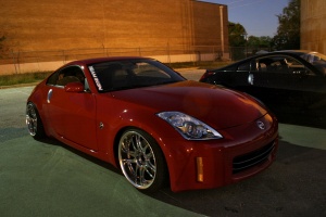 2008 Nissan 350Z with 19x9.5 Rays Engineering Volk Racing GT-V wheels